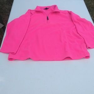 Lands End Pink Fleece Pullover Size XL